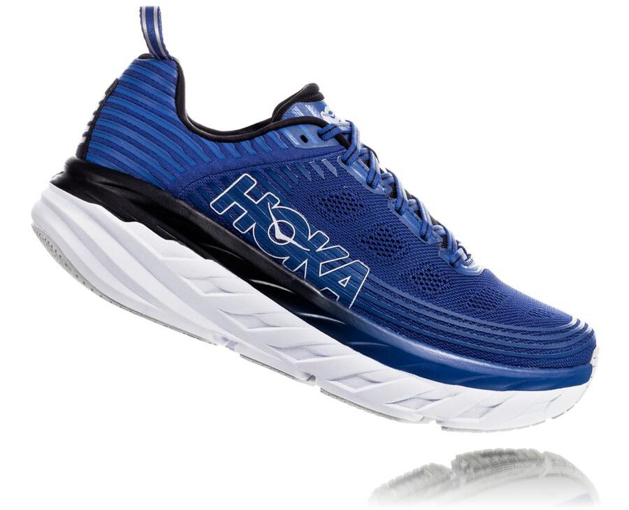 Tenis Hoka One One Hombre Azules/Blancos - Bondi 6 - ESQC05347